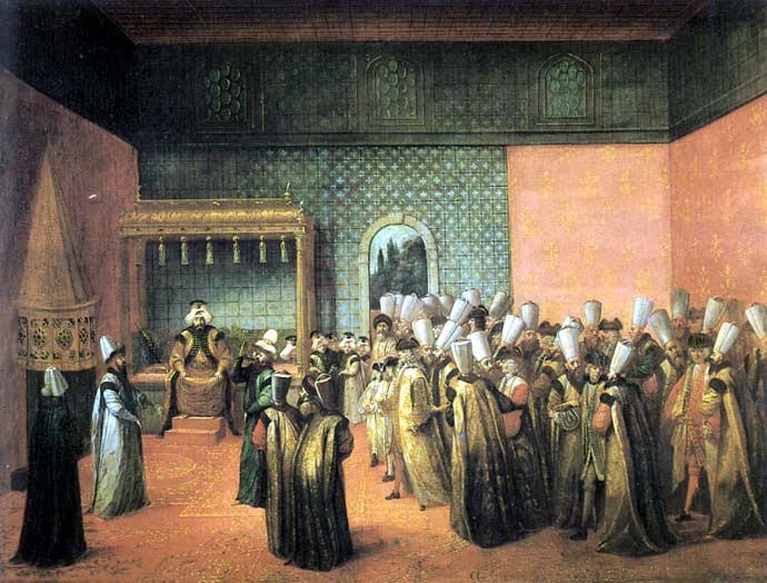 Ottoman Sultan Ahmed III receives the French ambassador Vicomte d